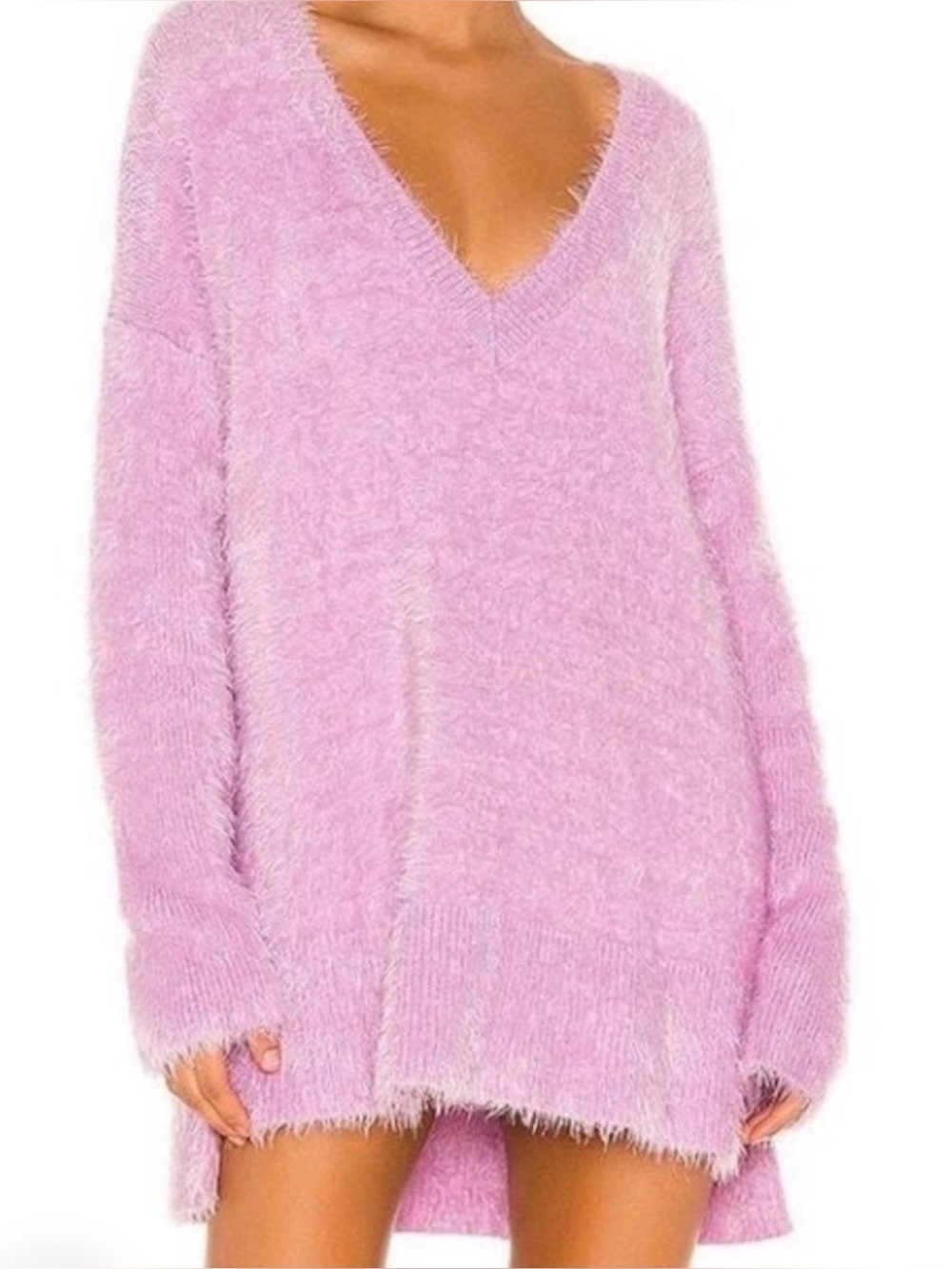 Dreamy pink fuzzy knit sweater—ultra-soft, cozy & effortlessly chic! - Picture 3 of 9